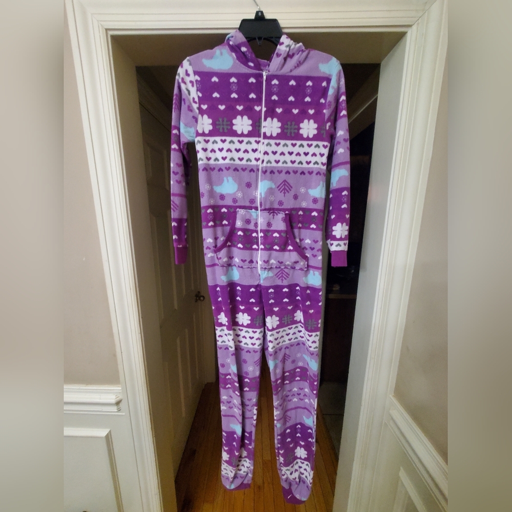 Purple and White Patterned Onesie